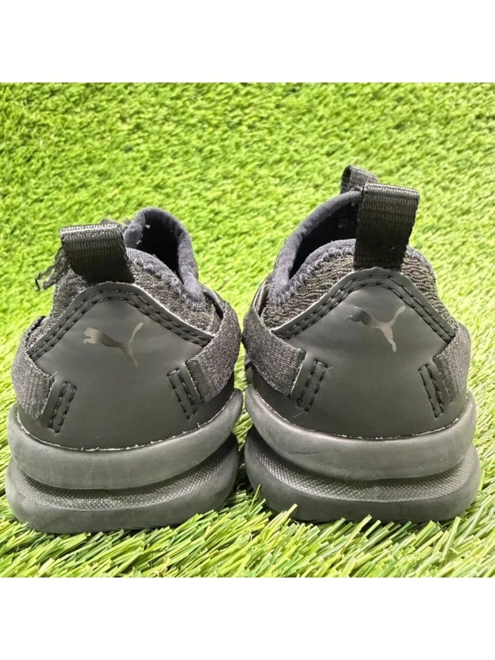 Puma Rift Slip-On Boys Size 8C Black Athletic Running Walking Shoes Sneakers